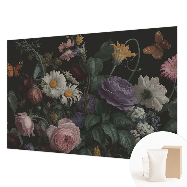 Papel mural con patrón decorativo con un motivo floral elegante