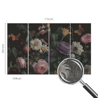 Papel mural con patrón decorativo con un motivo floral elegante