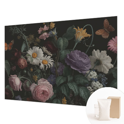 Papel mural con patrón decorativo con un motivo floral elegante