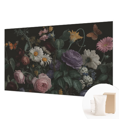 Papel mural con patrón decorativo con un motivo floral elegante