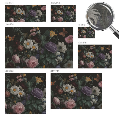 Papel mural con patrón decorativo con un motivo floral elegante