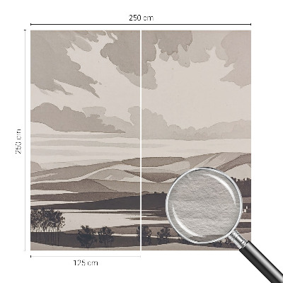 Papel mural texturado decorativo con un motivo de paisaje tranquilo