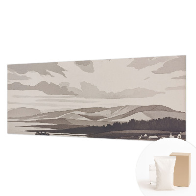 Papel mural texturado decorativo con un motivo de paisaje tranquilo