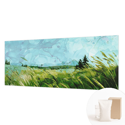 Papel mural con patrón decorativo con un motivo de paisajes verdes