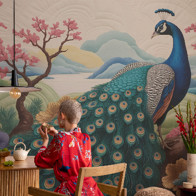 Mural de pared con estampado hermoso con un diseño de belleza exótica