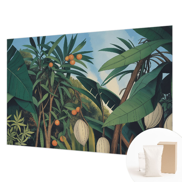 Fotomural decorativo para cabecero de cama con diseño de selva tropical