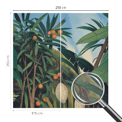 Fotomural decorativo para cabecero de cama con diseño de selva tropical