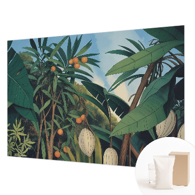 Fotomural decorativo para cabecero de cama con diseño de selva tropical