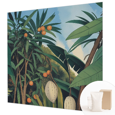Fotomural decorativo para cabecero de cama con diseño de selva tropical