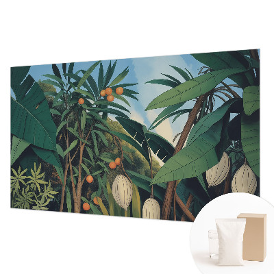 Fotomural decorativo para cabecero de cama con diseño de selva tropical