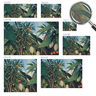Fotomural decorativo para cabecero de cama con diseño de selva tropical