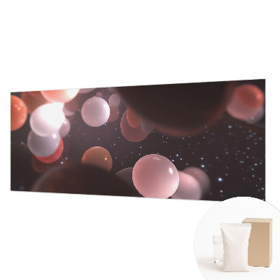 Papel mural texturado decorativo con estampado de bolas espaciales