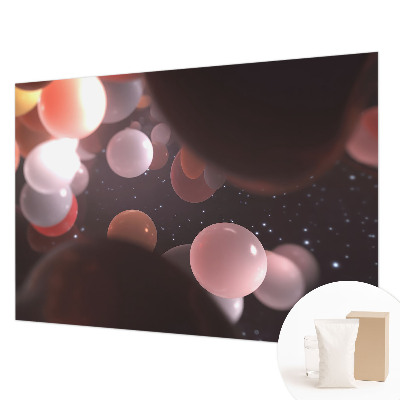 Papel mural texturado decorativo con estampado de bolas espaciales