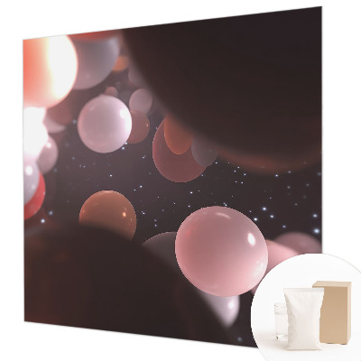 Papel mural texturado decorativo con estampado de bolas espaciales