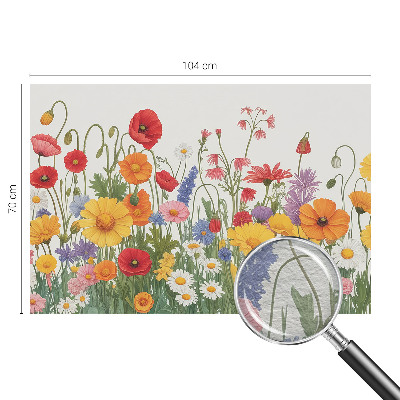 Papel mural con patrón decorativo con motivo de prado de flores