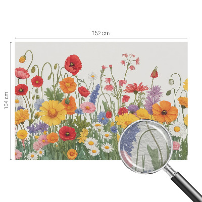 Papel mural con patrón decorativo con motivo de prado de flores