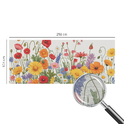 Papel mural con patrón decorativo con motivo de prado de flores