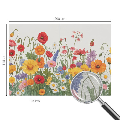 Papel mural con patrón decorativo con motivo de prado de flores