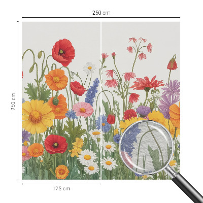 Papel mural con patrón decorativo con motivo de prado de flores