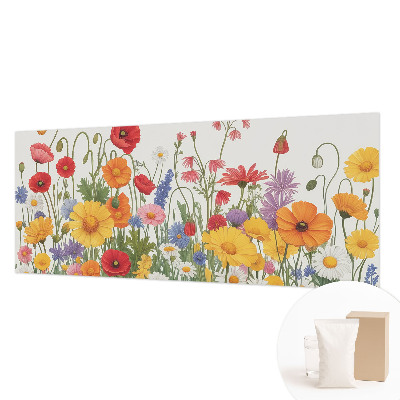 Papel mural con patrón decorativo con motivo de prado de flores
