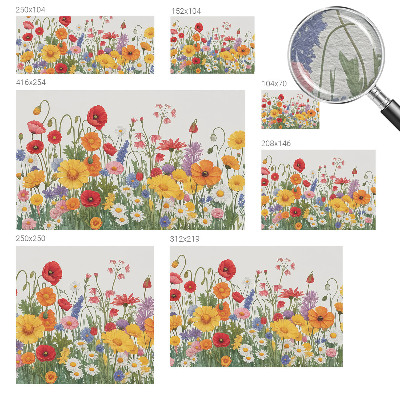 Papel mural con patrón decorativo con motivo de prado de flores