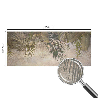 Mural decorativo con motivo de hojas tropicales