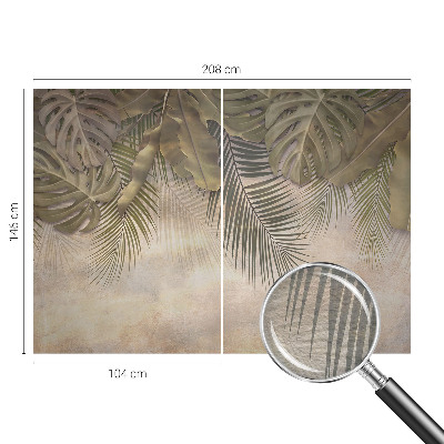 Mural decorativo con motivo de hojas tropicales