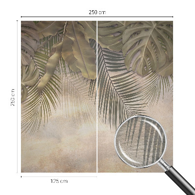 Mural decorativo con motivo de hojas tropicales