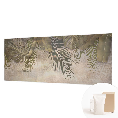 Mural decorativo con motivo de hojas tropicales