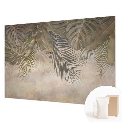 Mural decorativo con motivo de hojas tropicales