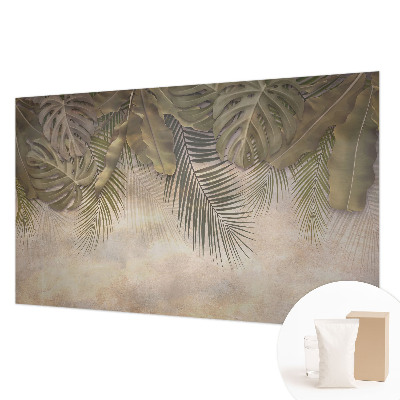 Mural decorativo con motivo de hojas tropicales