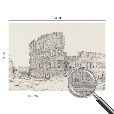 Papel mural con patrón decorativo con motivo de ruinas antiguas