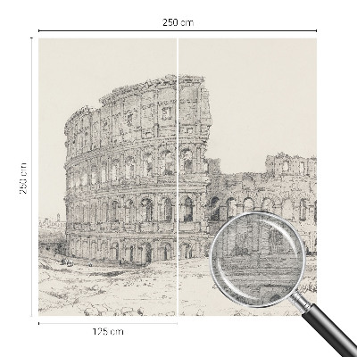Papel mural con patrón decorativo con motivo de ruinas antiguas