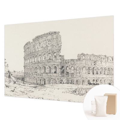Papel mural con patrón decorativo con motivo de ruinas antiguas