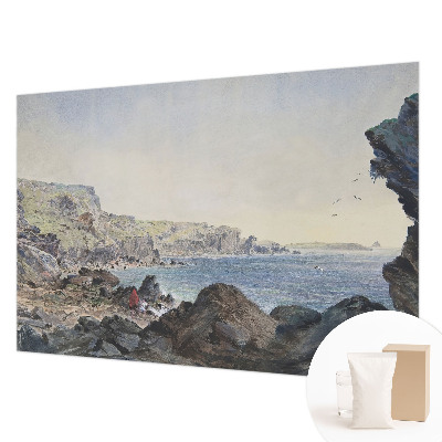 Mural de pared con estampado hermoso con motivo de una costa tranquila