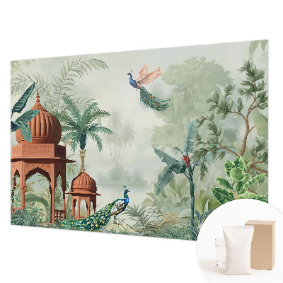 Papel mural texturado decorativo con diseño Jardines del pavo real