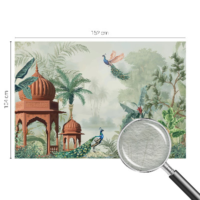 Papel mural texturado decorativo con diseño Jardines del pavo real