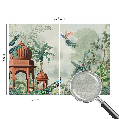 Papel mural texturado decorativo con diseño Jardines del pavo real