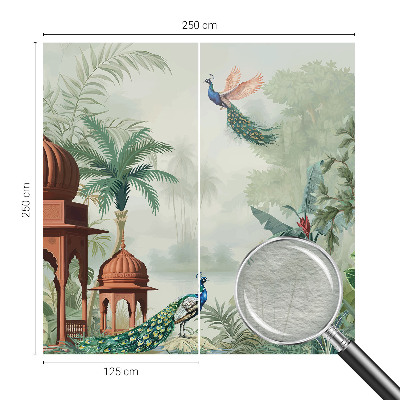 Papel mural texturado decorativo con diseño Jardines del pavo real