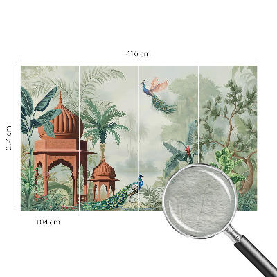 Papel mural texturado decorativo con diseño Jardines del pavo real
