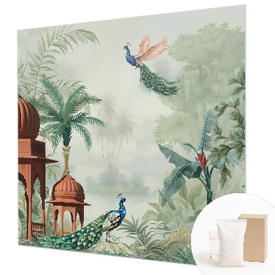 Papel mural texturado decorativo con diseño Jardines del pavo real