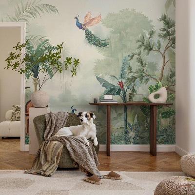 Papel mural texturado decorativo con diseño Jardines del pavo real