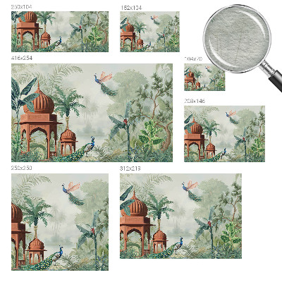 Papel mural texturado decorativo con diseño Jardines del pavo real