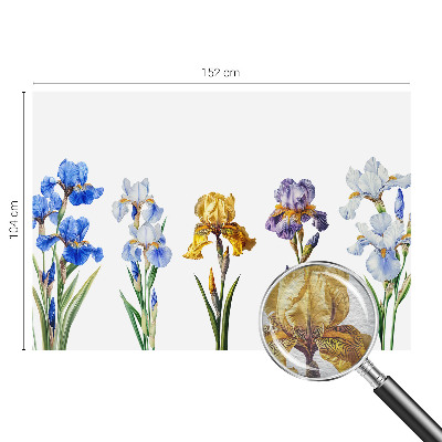 Fotomural decorativo para cabecero de cama con diseño de flores de iris