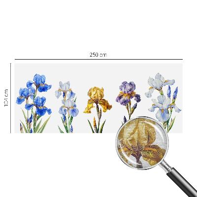 Fotomural decorativo para cabecero de cama con diseño de flores de iris