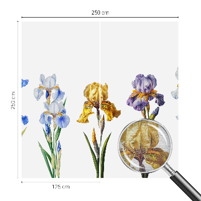Fotomural decorativo para cabecero de cama con diseño de flores de iris