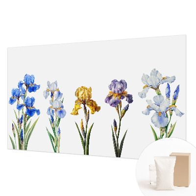 Fotomural decorativo para cabecero de cama con diseño de flores de iris