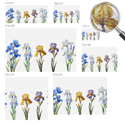 Fotomural decorativo para cabecero de cama con diseño de flores de iris