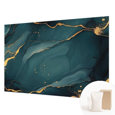 Mural de pared con estampado hermoso con motivo de abstracción en azul oscuro