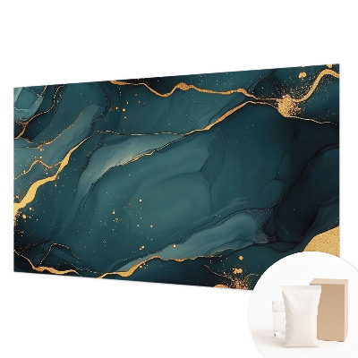 Mural de pared con estampado hermoso con motivo de abstracción en azul oscuro